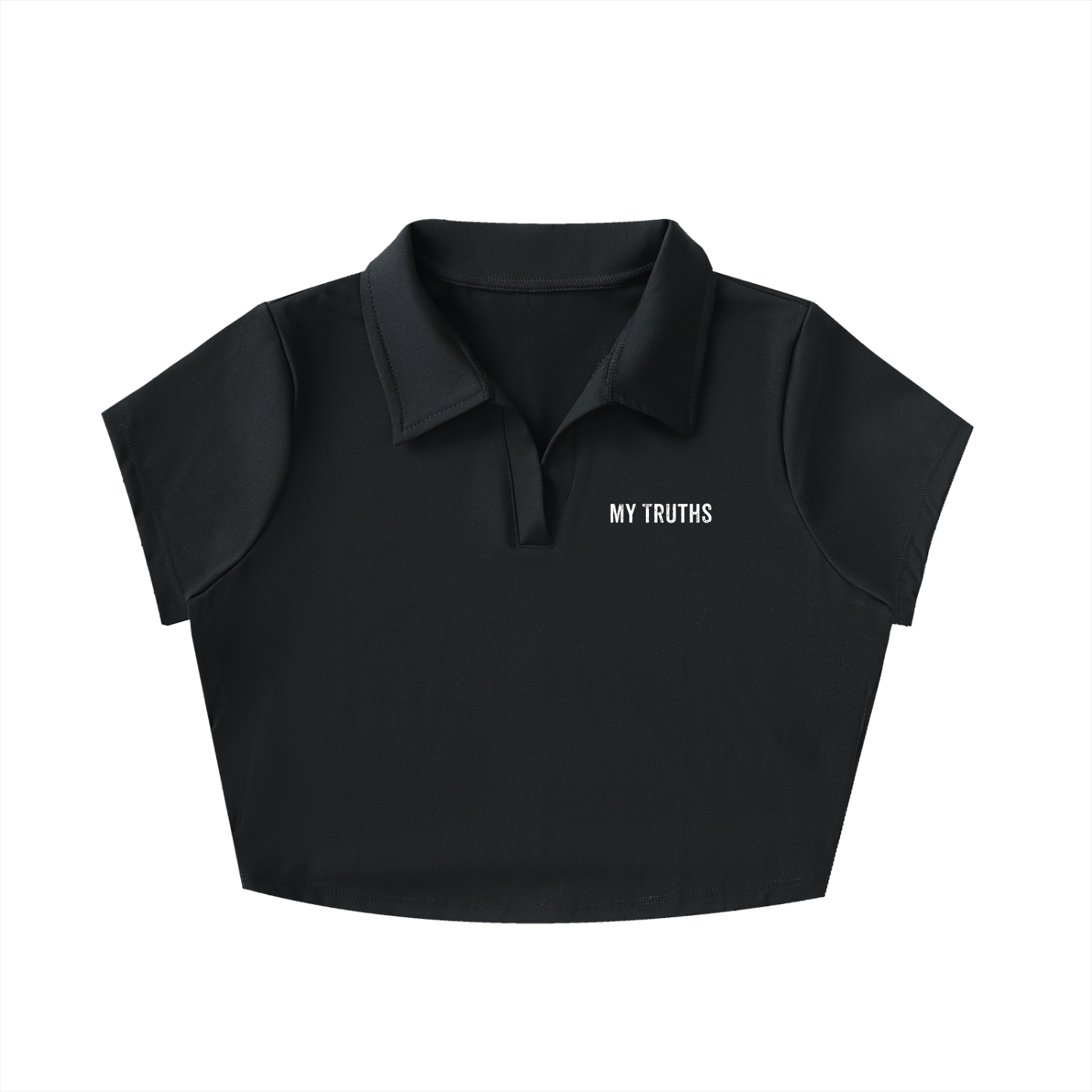 My Truths V-Neck Lapel Crop Top