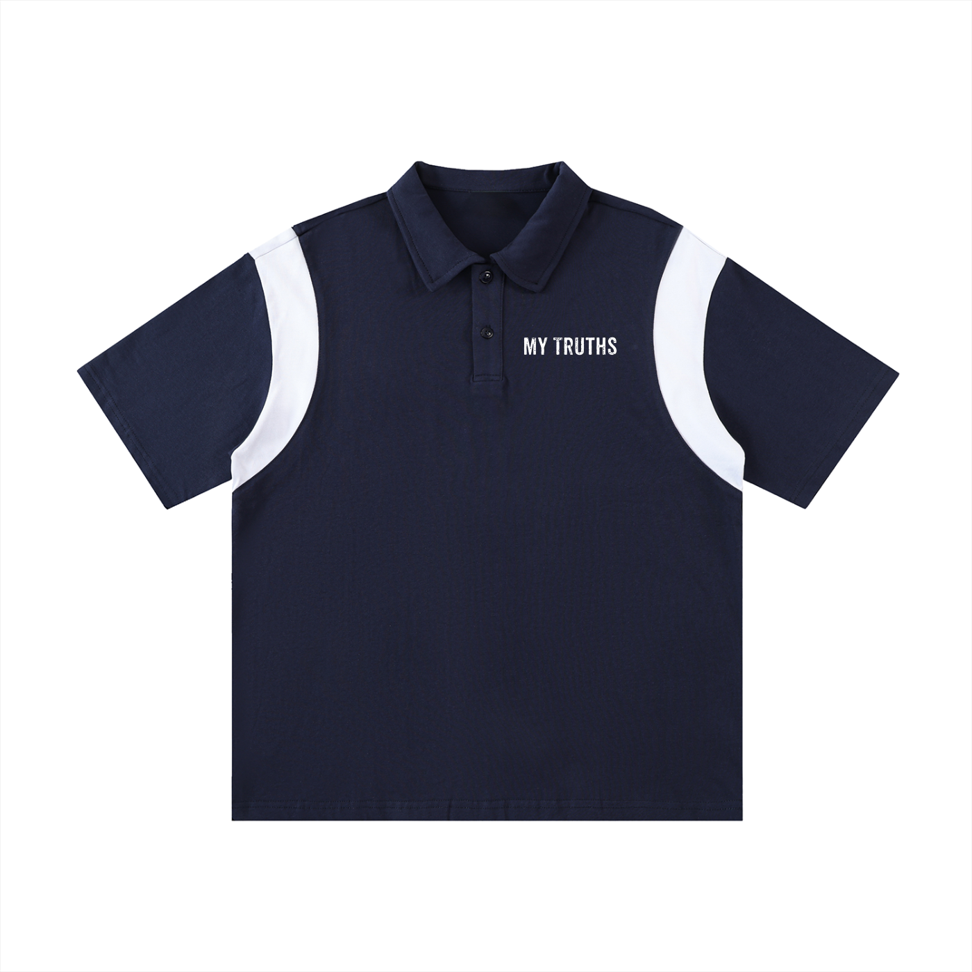 My Truths Contrast Panel Cotton Polo Shirt