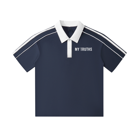 My Truths Contrast Collar Short-Sleeve Polo Shirt