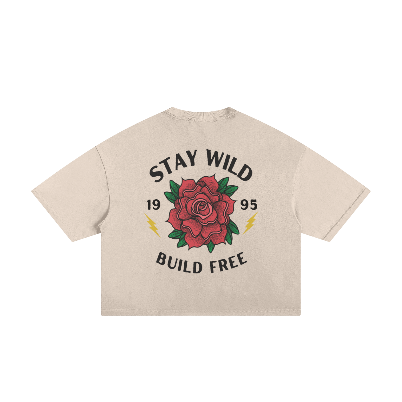 Stay Wild Build Free "Brown" Boxy Tee