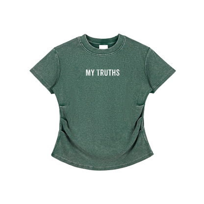 My Truths Vintaged-Wash Bodycon Cotton T-Shirt