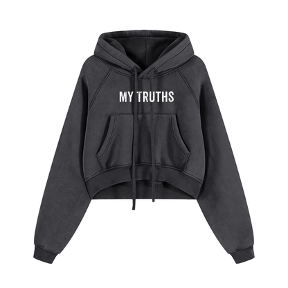 My Truths Snow Washed Cropped Hoodie