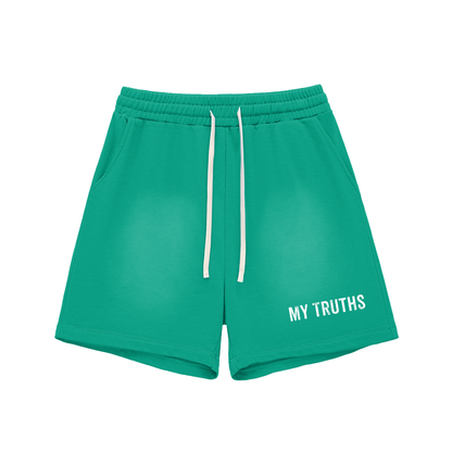 My Truths Sun Fade Raw Edge Cotton Shorts