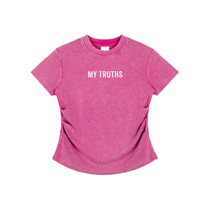 My Truths Vintaged-Wash Bodycon Cotton T-Shirt