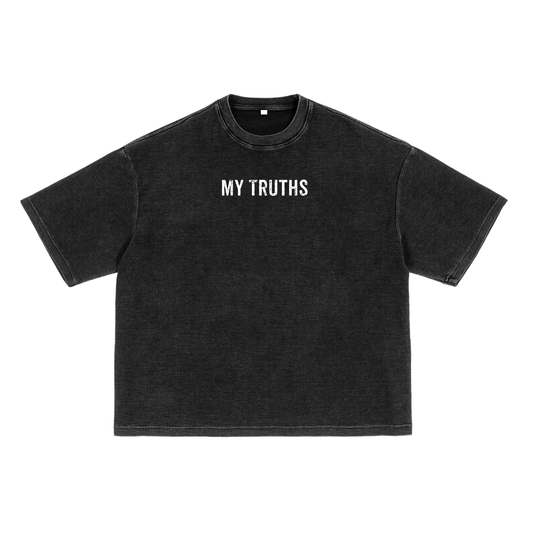 My Truths Waffle-Texture Washed Boxy T-Shirt