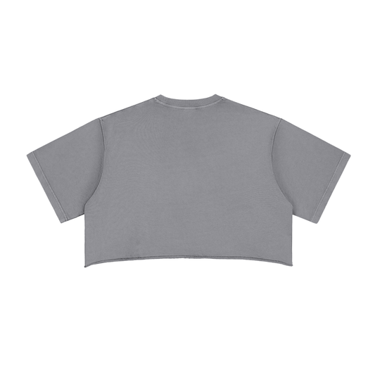 My Truths Snow Washed Raw Edge Crop Top