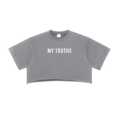 My Truths Snow Washed Raw Edge Crop Top