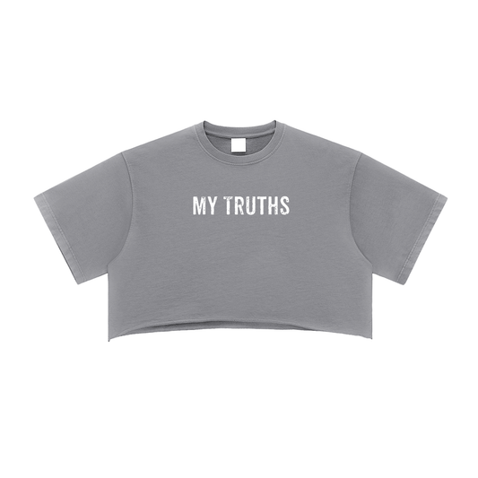 My Truths Snow Washed Raw Edge Crop Top
