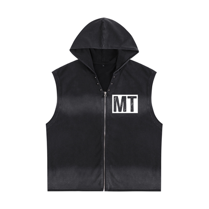 My Truths Vintage Washed Zip-Up Hooded Tank Top