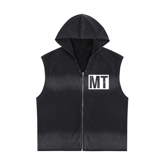 My Truths Vintage Washed Zip-Up Hooded Tank Top