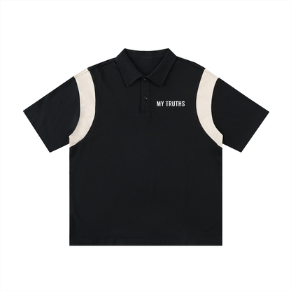 My Truths Contrast Panel Cotton Polo Shirt