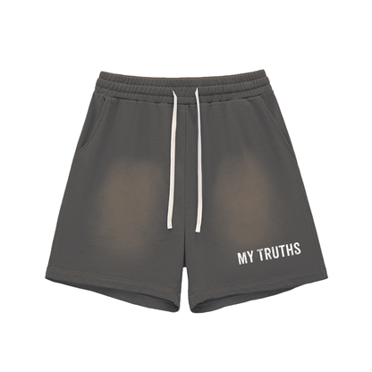 My Truths Sun Fade Raw Edge Cotton Shorts