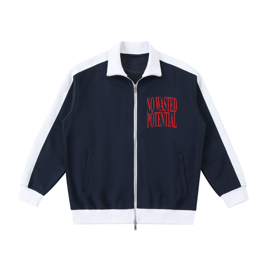 No Wasted Potential Contrast Trim Stand Collar Jacket