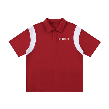 My Truths Contrast Panel Cotton Polo Shirt