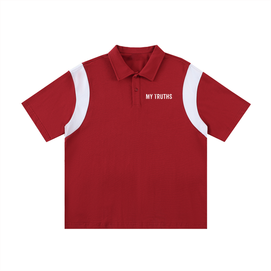 My Truths Contrast Panel Cotton Polo Shirt