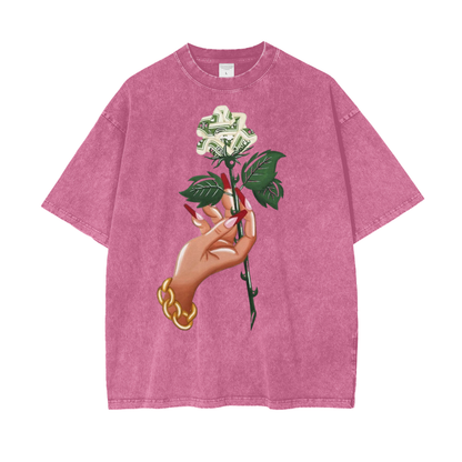 Rose Oversize Snow Washed T-Shirt