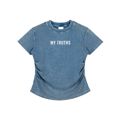 My Truths Vintaged-Wash Bodycon Cotton T-Shirt
