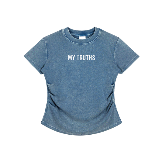 My Truths Vintaged-Wash Bodycon Cotton T-Shirt