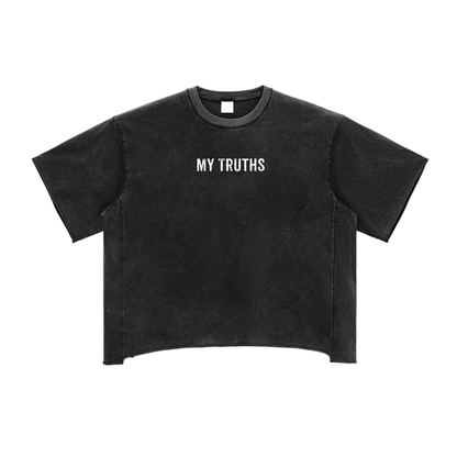 My Truths Raw Edge Snow Washed Boxy T-Shirt