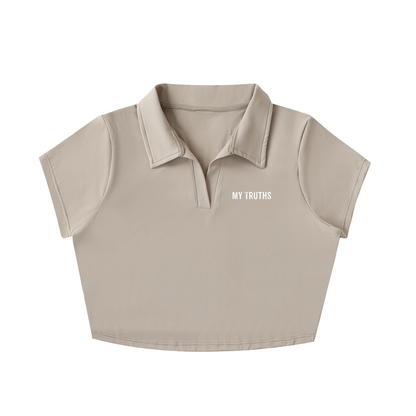 My Truths V-Neck Lapel Crop Top
