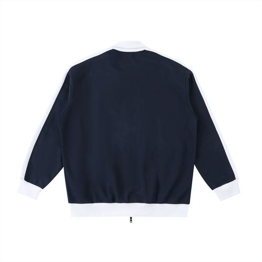 No Wasted Potential Contrast Trim Stand Collar Jacket