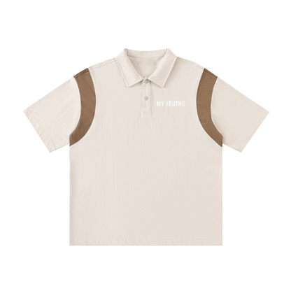 My Truths Contrast Panel Cotton Polo Shirt