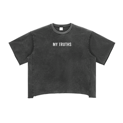 My Truths Raw Edge Snow Washed Boxy T-Shirt