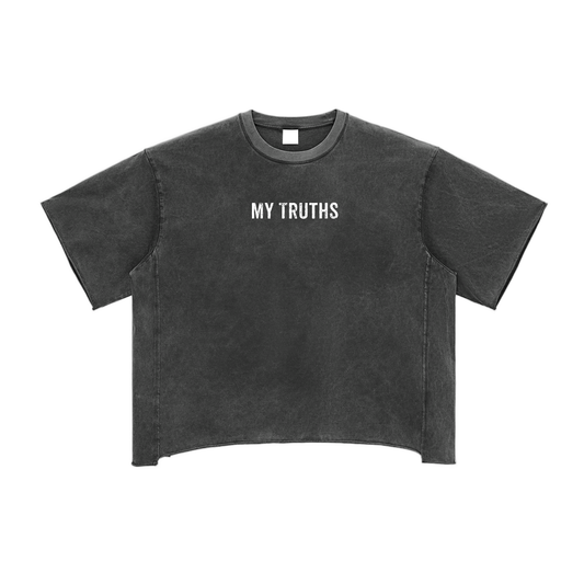 My Truths Raw Edge Snow Washed Boxy T-Shirt