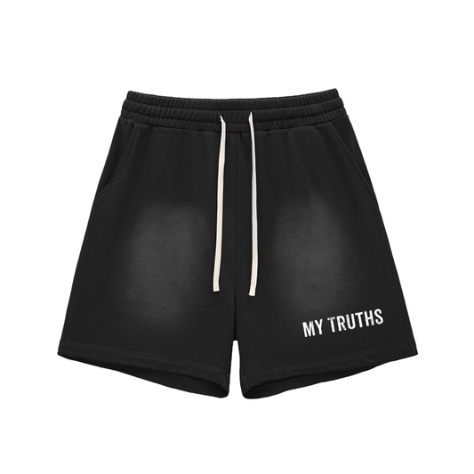 My Truths Sun Fade Raw Edge Cotton Shorts