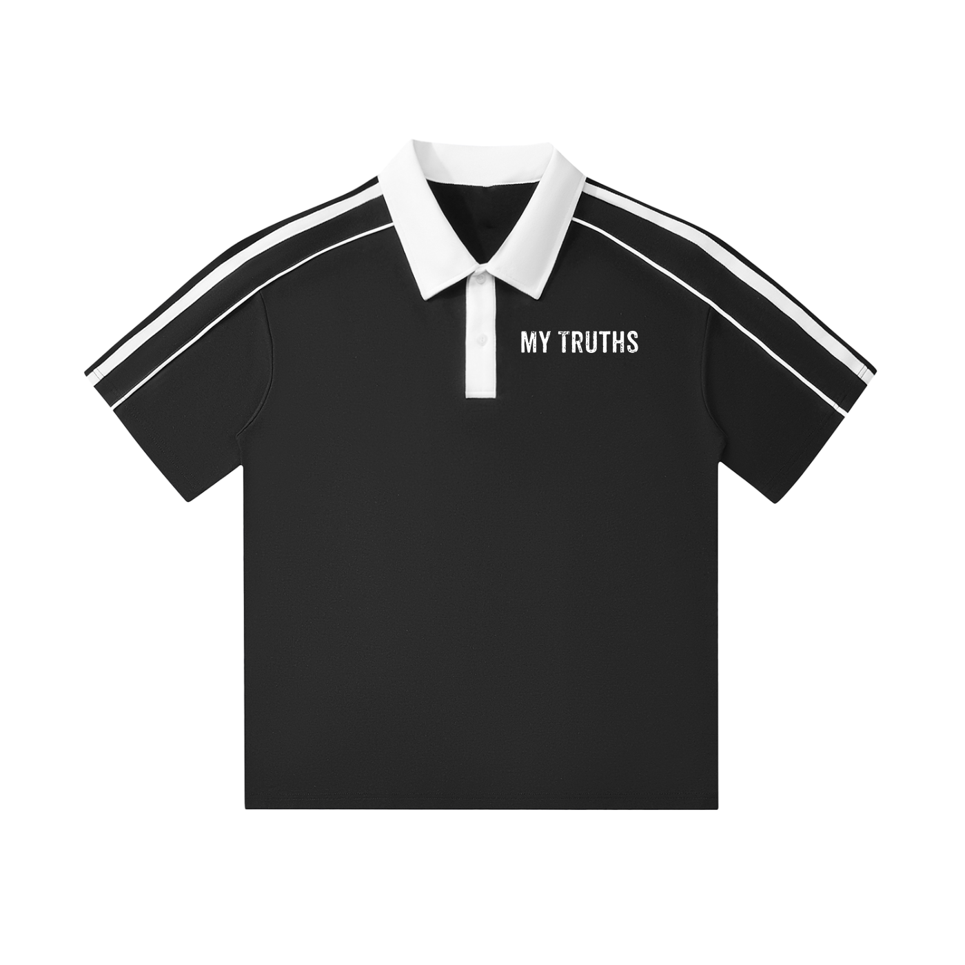 My Truths Contrast Collar Short-Sleeve Polo Shirt